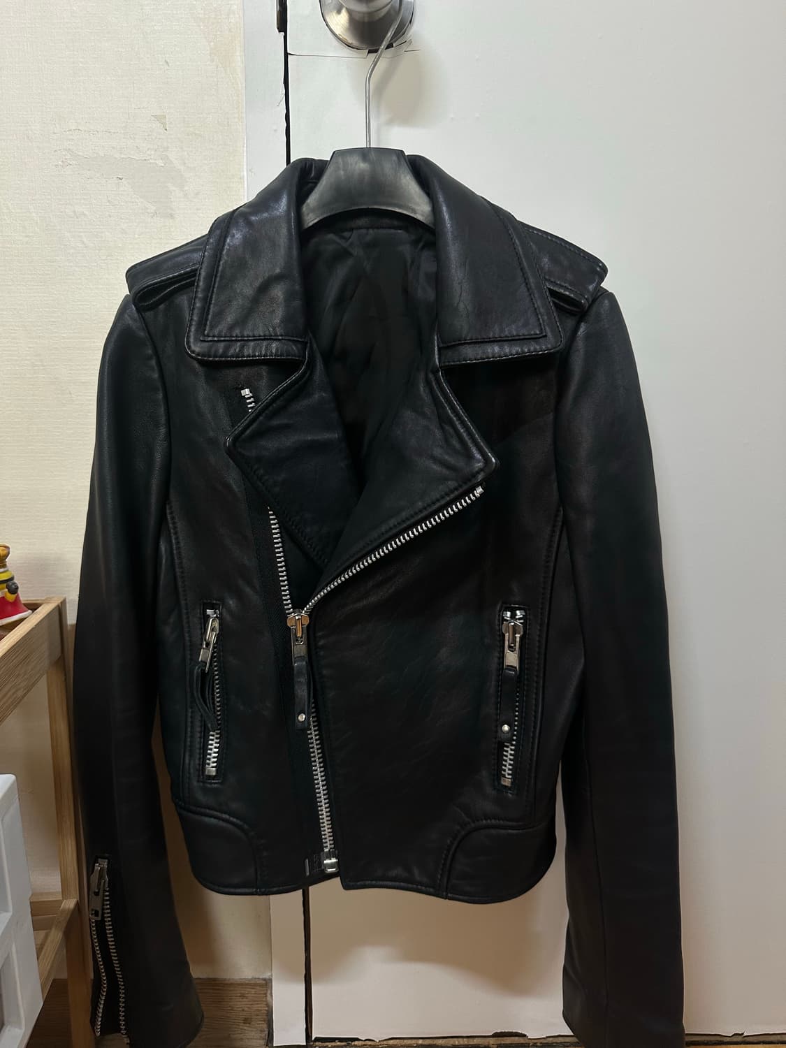 여성 블랙 가죽 라이더 자켓 44 상품이미지1