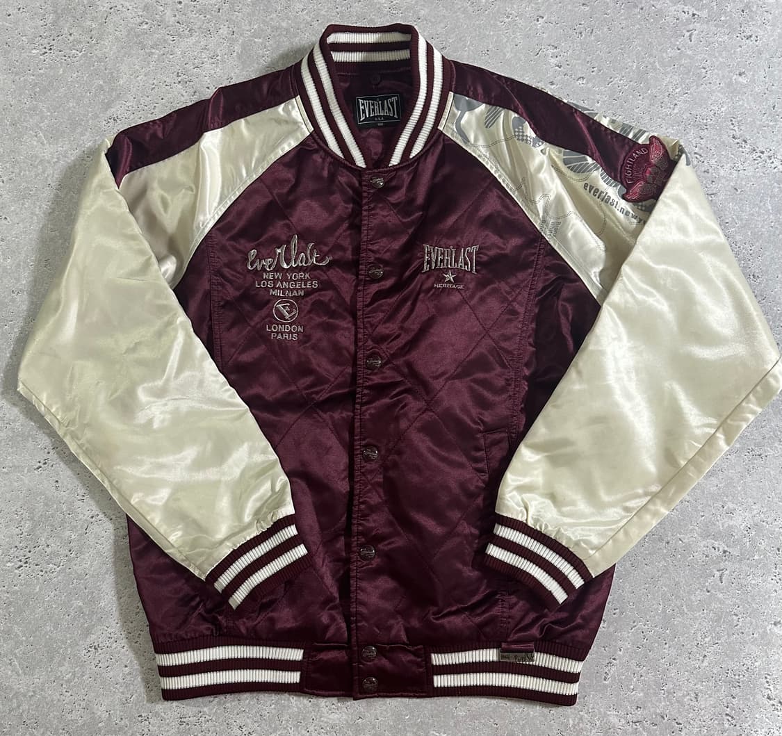 EVERLAST 버건디 새틴 스타디움 자켓 상품이미지2