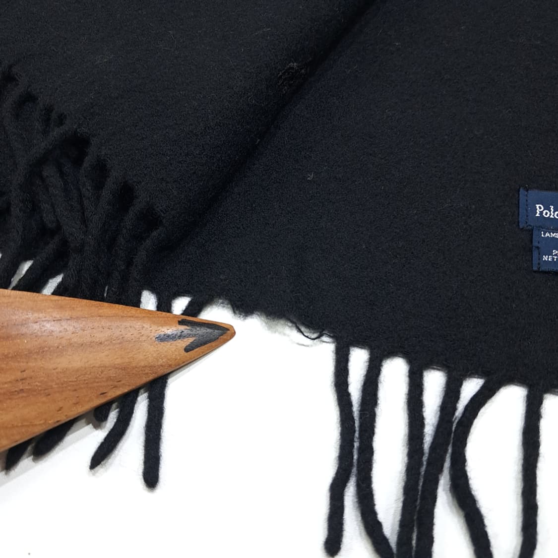 MX556 폴로 90s 스코틀랜드판 램스울 다크네이비 머플러 상품이미지5