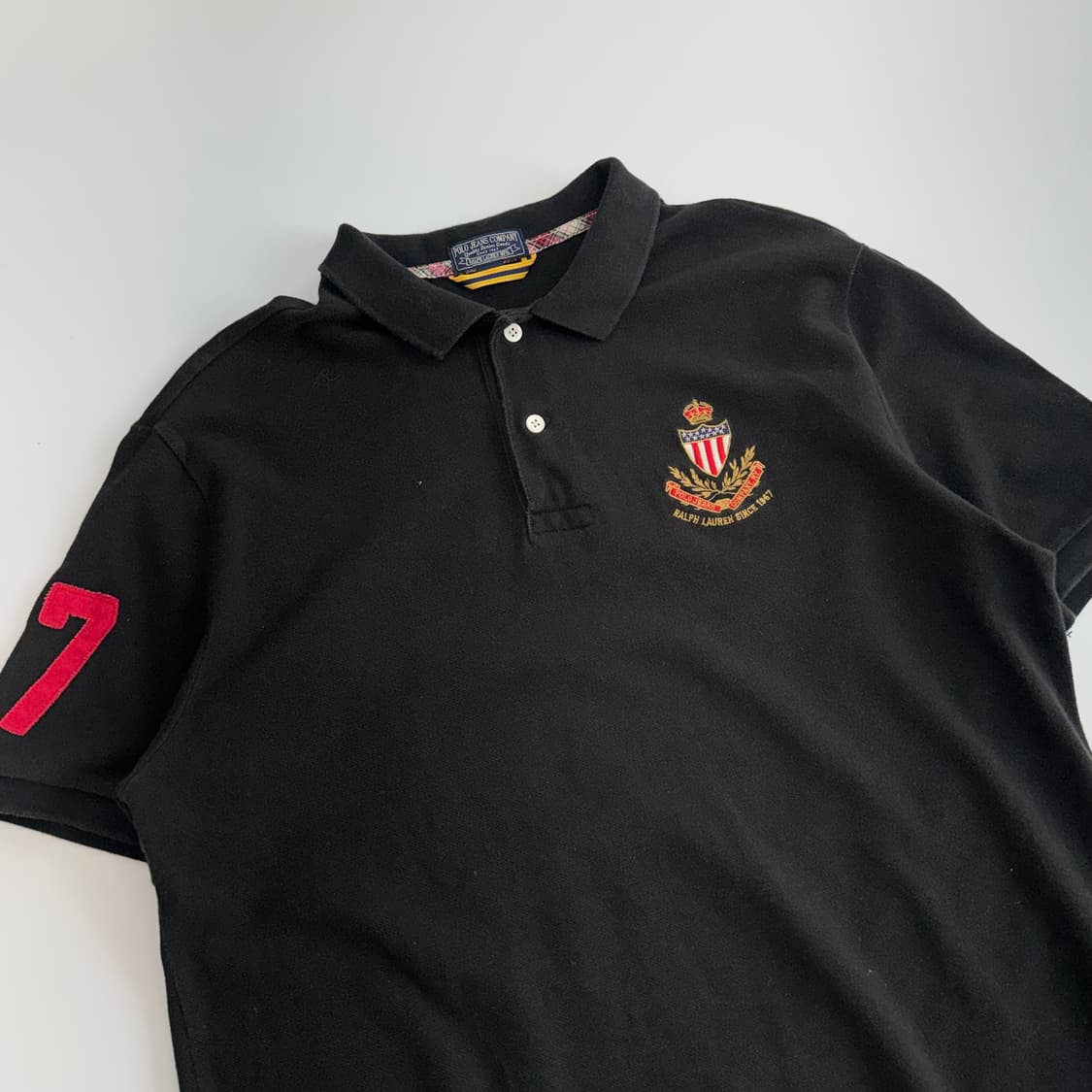 Polo 폴로 문장로고 블랙 카라 반팔티 상품이미지4