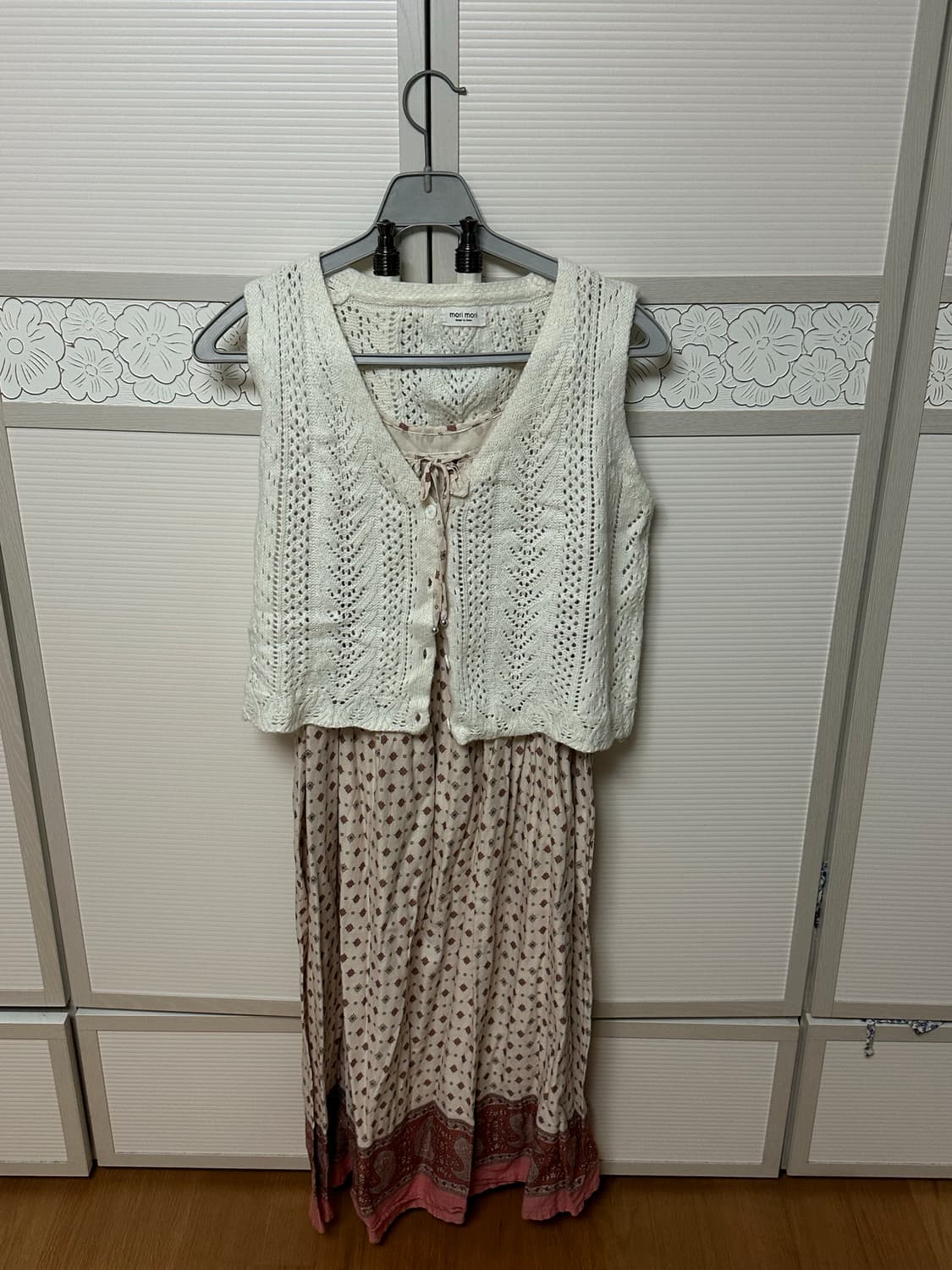 급처(착샷O) 빈티지 아이보리 니트 베스트 모리걸st 상품이미지1