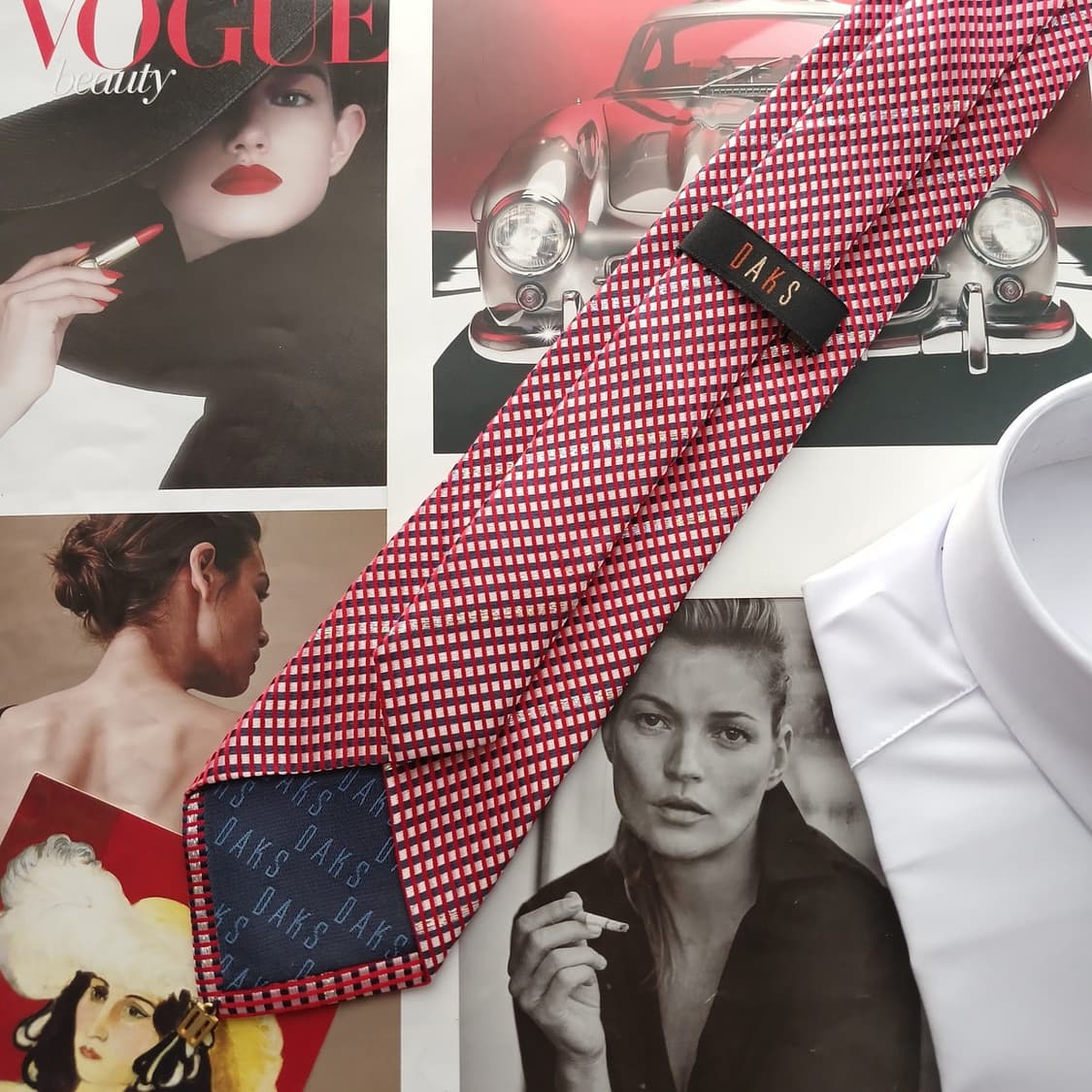 닥스 실크 레드 자카드 패턴 넥타이 8.2cm A+등급 A18783
 상품이미지4