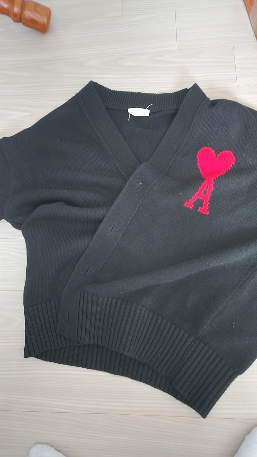 아미 빅로고 가디건L 블랙 상품이미지1