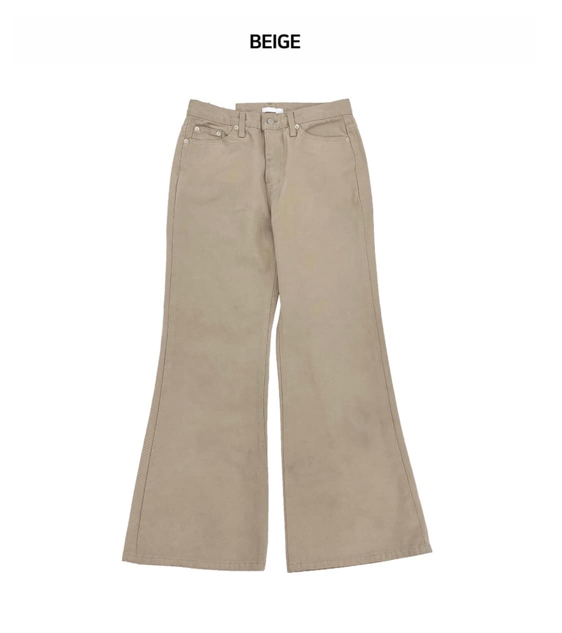 베이지 부츠컷 코튼 바지 상품이미지1