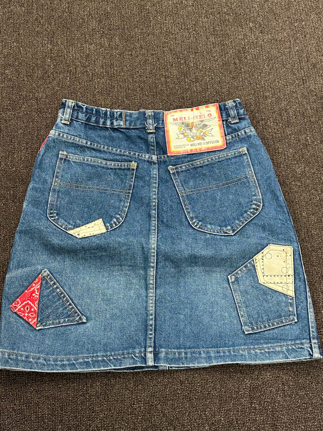 OS)Meli Melo vintage 패치워크 데님 미니 스커트 상품이미지6