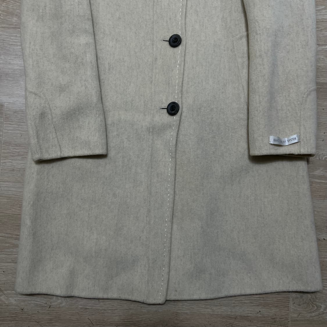 시스템 여성 핸드메이드 싱글 브레스티드 코트 [베이지] 82-94-160 상품이미지3