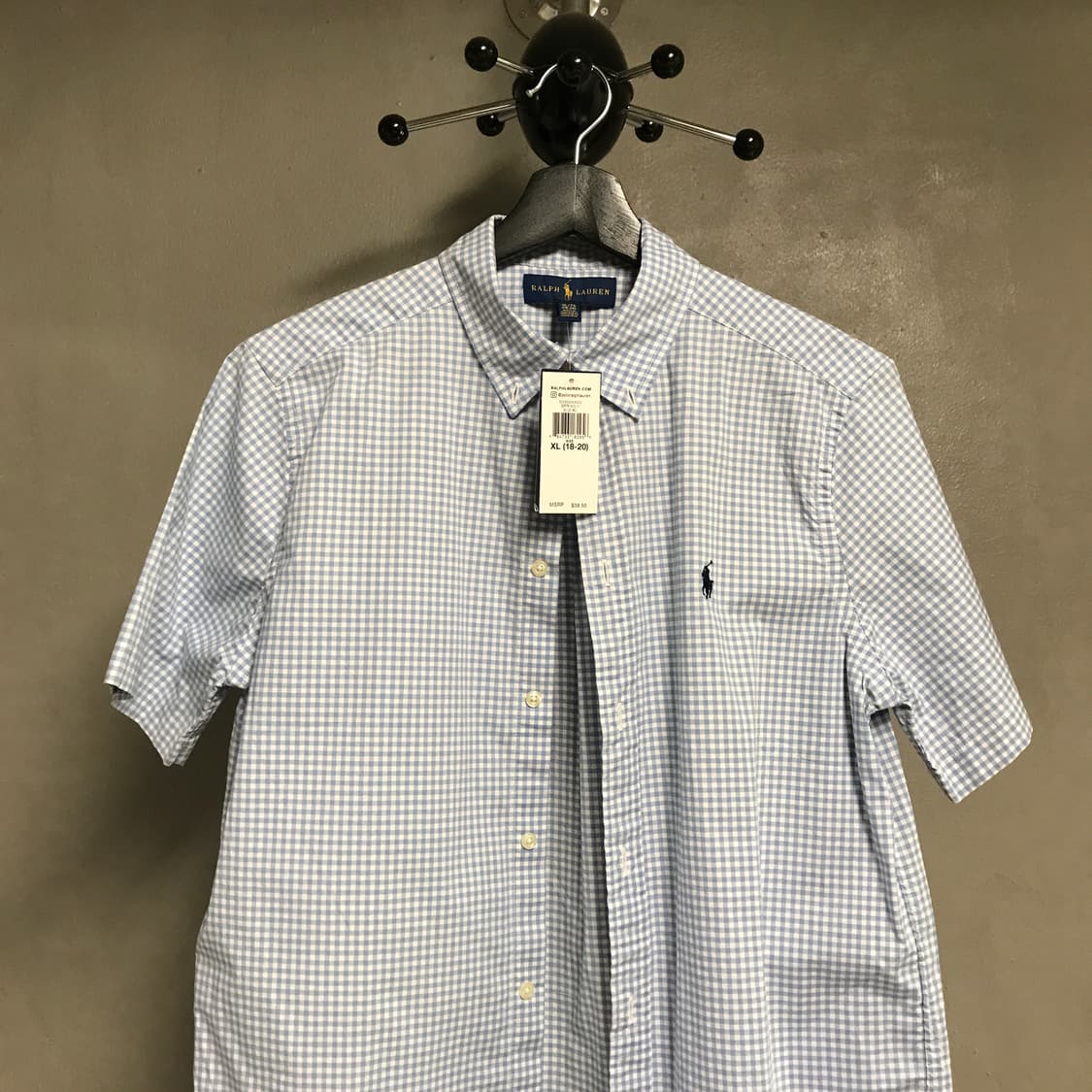 폴로 랄프로렌 깅엄 체크 반팔 셔츠 XL18-20 상품이미지2