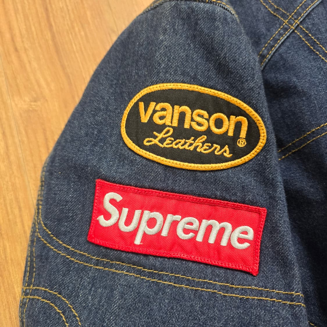 (L) 슈프림 x 밴슨 데님 자켓 블루 상품이미지5
