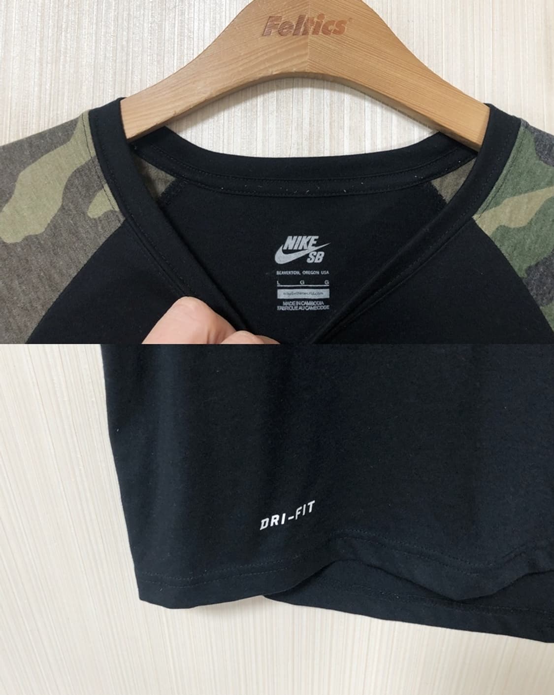 나이키 SB 카모 헨리넥 3/4(칠부) 베이스볼 슬리브셔츠 L(해외) 상품이미지4