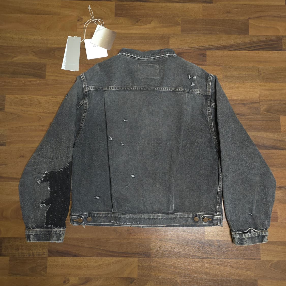 [3]아나크로놈 FrontTuck 데님자켓블랙 보로 anachronorm 상품이미지2