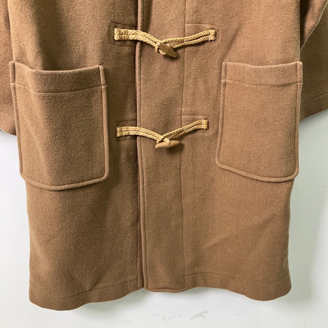 VTG 빈티지 카멜 울 후드 더플 코트 L 상품이미지6