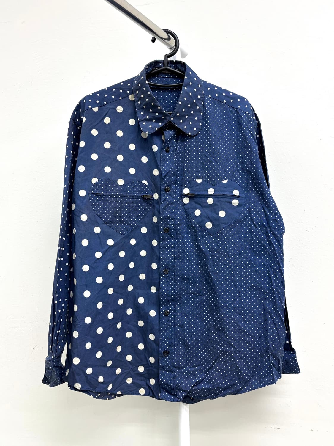 빈티지 블루 도트 셔츠 상품이미지5
