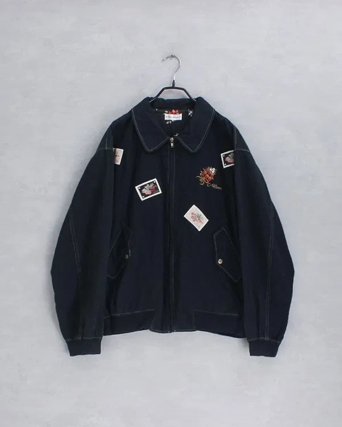 핑크하우스 무드 빈티지 패치 봄버  봄 자켓 상품이미지1