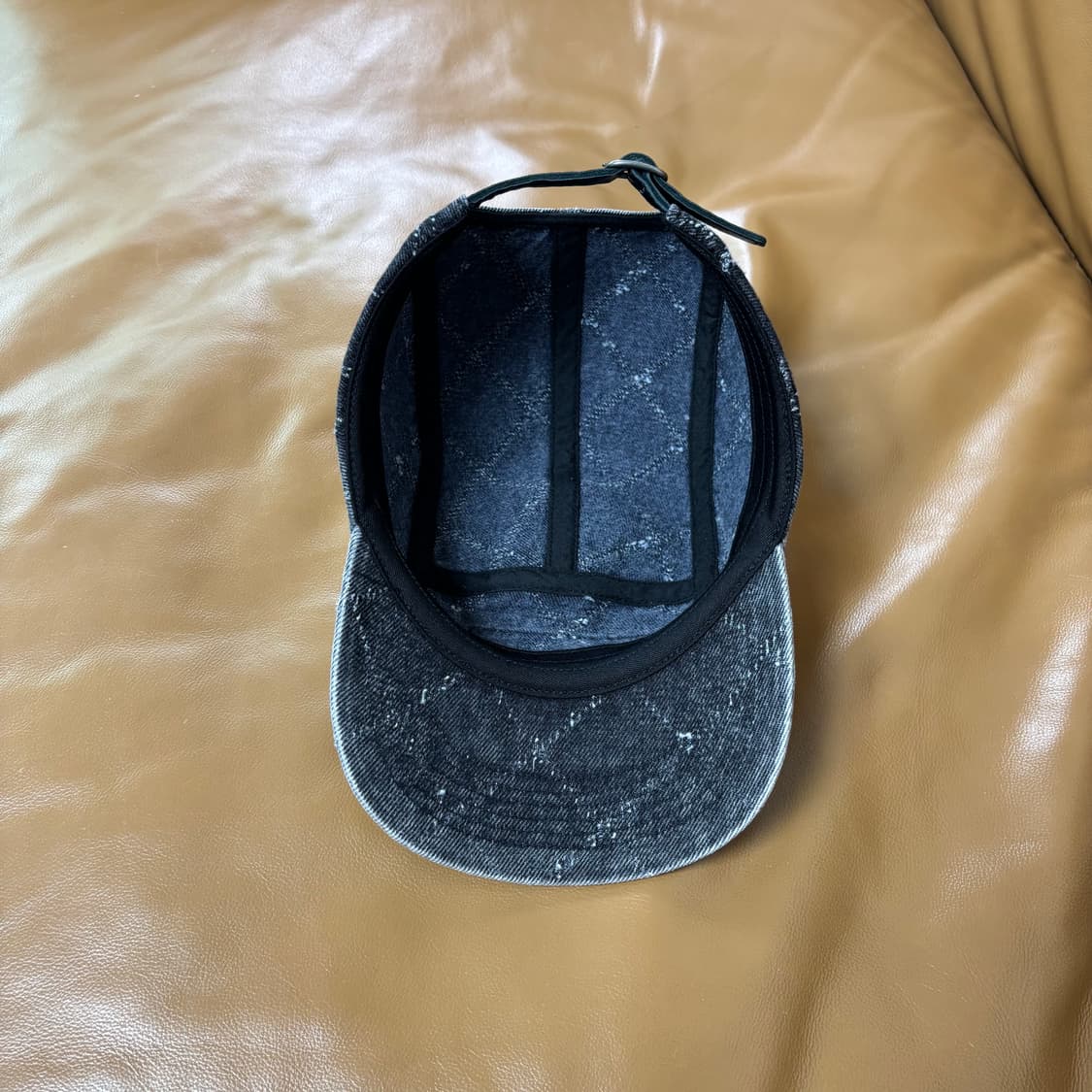 Supreme 슈프림 펀치드 데님 블랙 캠프캡 모자 Denim Black 상품이미지7