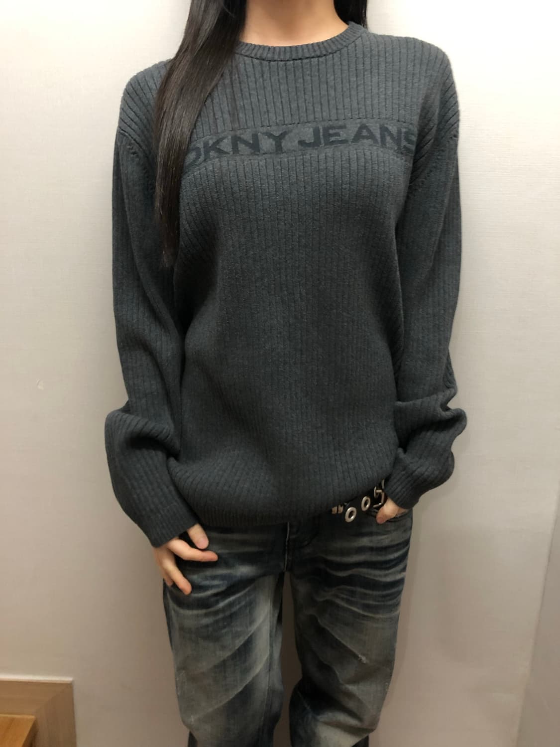 빈티지 DKNY 그레이 니트 상품이미지2