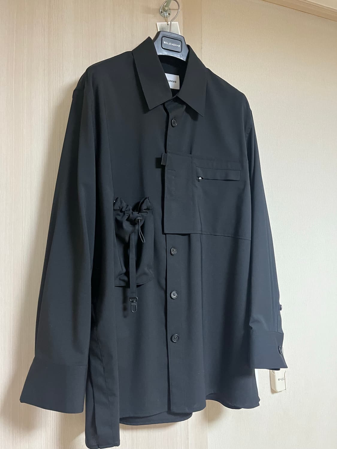 솔리드옴므 오버핏 포켓 울 셔츠 자켓  상품이미지4