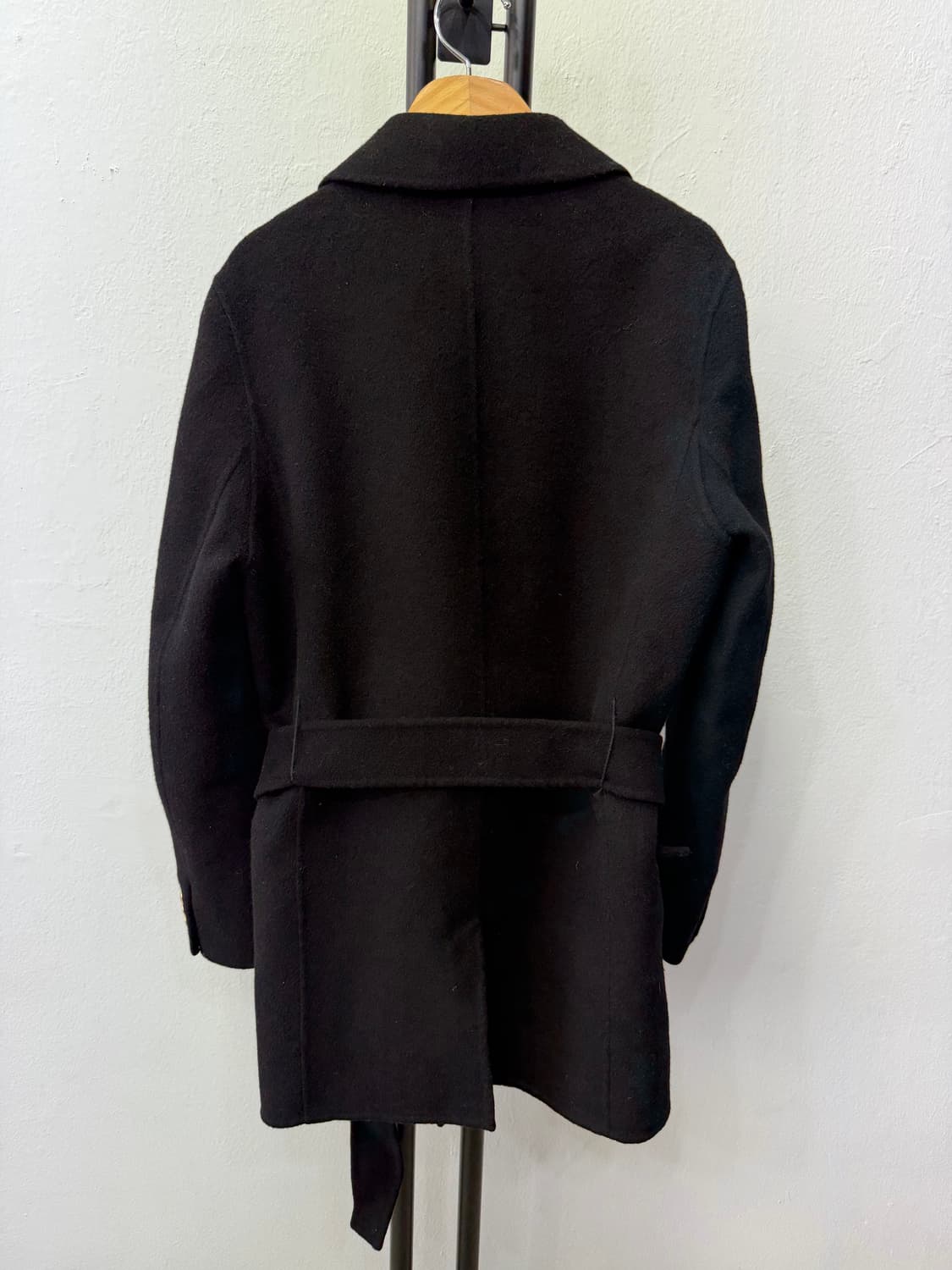 정품) 마쥬 블랙 벨티드 코트 36 상품이미지5