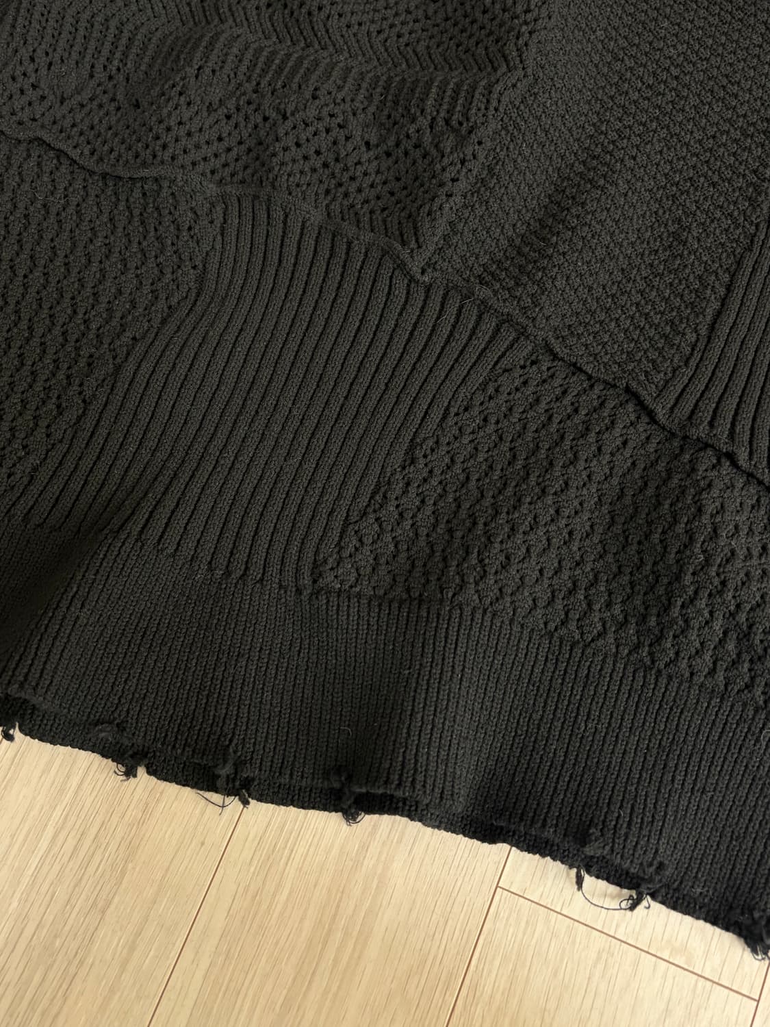 퍼버즈 크로쉐 패치워크 데미지니트 상품이미지4