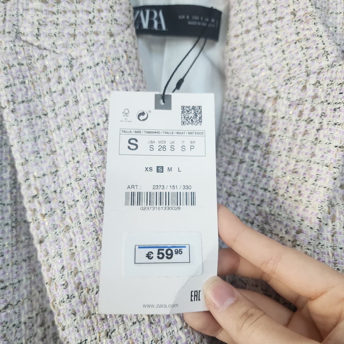 자라 트위드 더블 버튼 재킷 상품이미지3