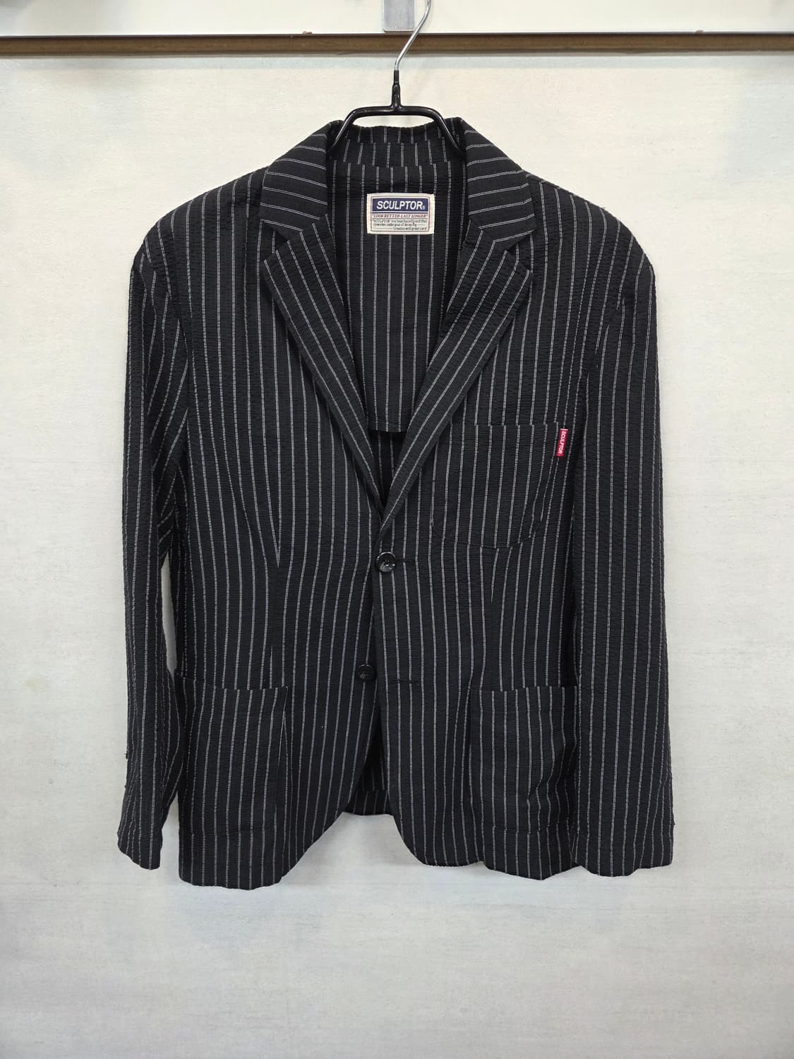 스컬프터 스트라이프 시어서커 투버튼 블레이져 자켓 프리  상품이미지1