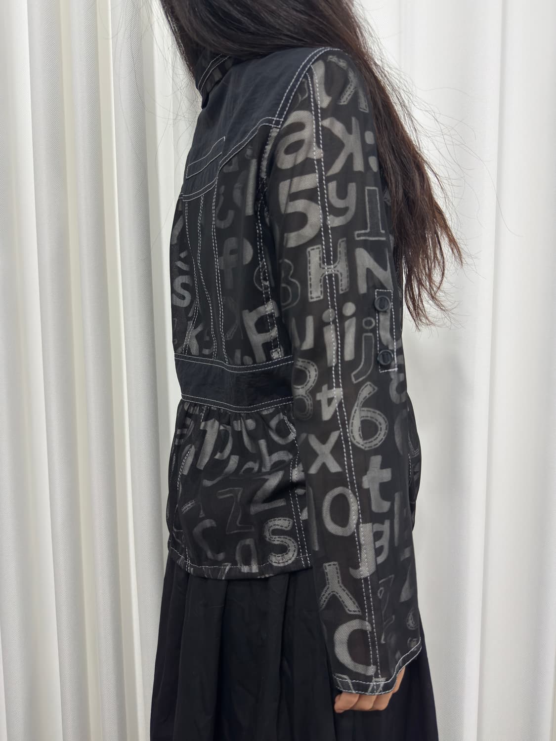 mesh print design jacket 상품이미지6