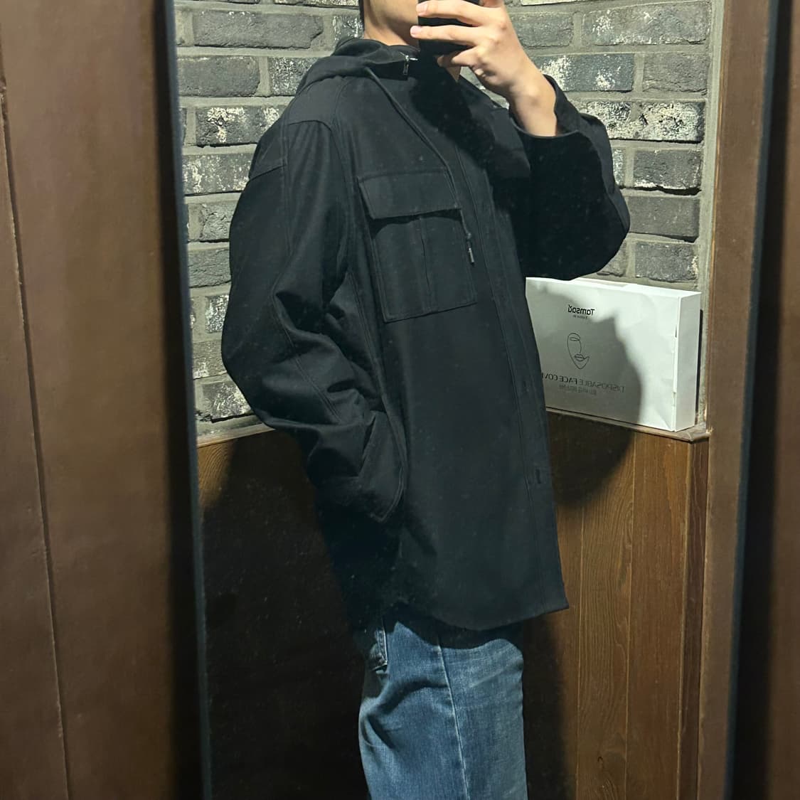 M) ZIO 송지오 버튼다운 오버핏 후드 셔츠 자켓 상품이미지10