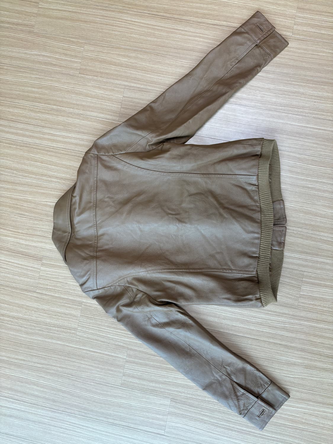 Biemme 브라운 카라 버튼 레더자켓 상품이미지7