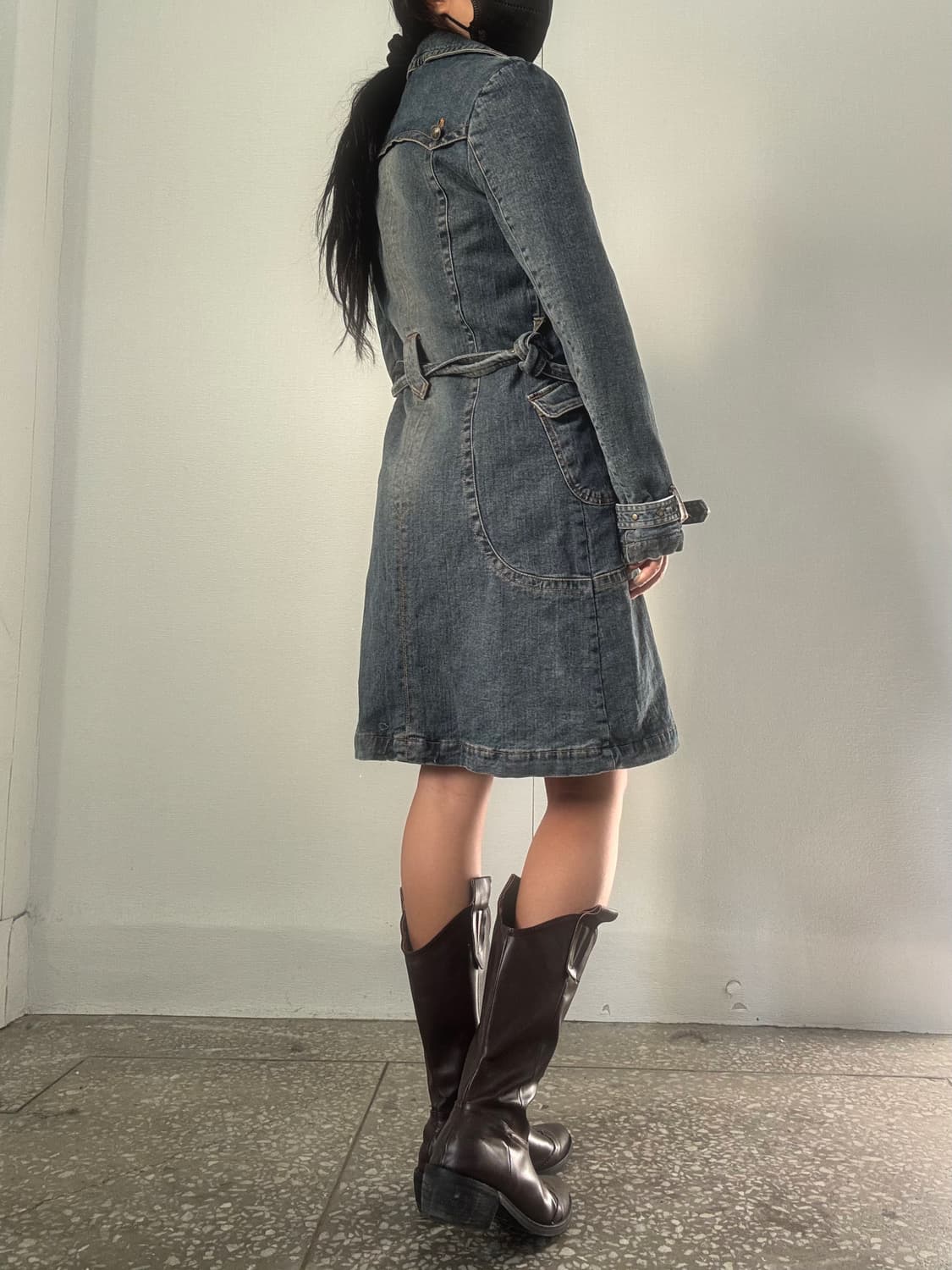 웨스턴 크롭 롱코트 상품이미지2