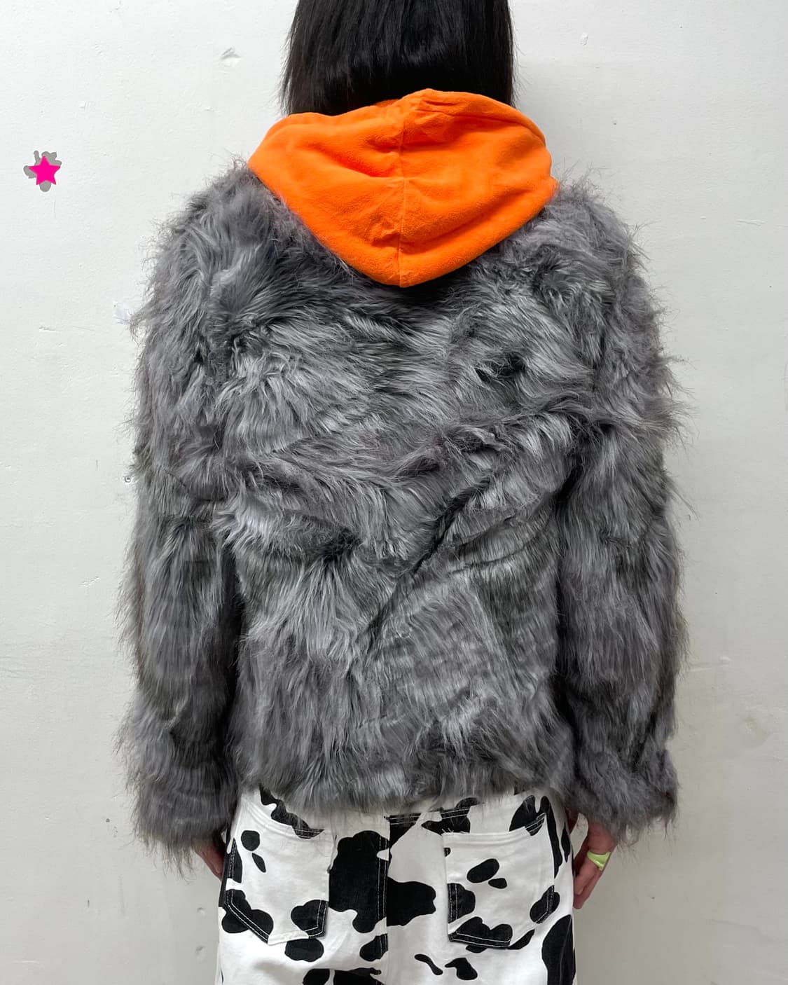 Grey Big Fur Jacket  상품이미지2