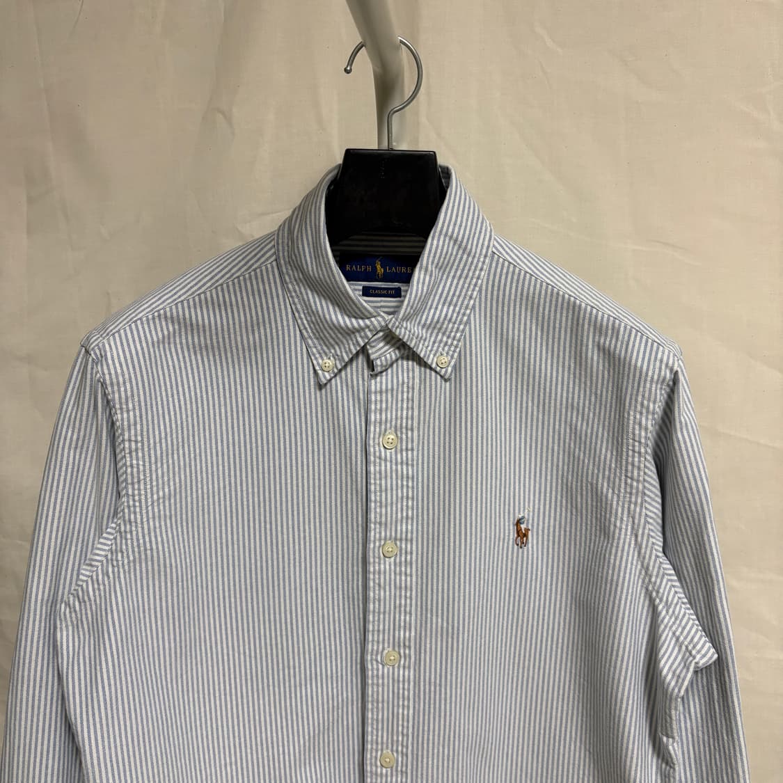 폴로 랄프로렌 클래식핏 스트라이프 옥스포드 셔츠 / 소라, S 상품이미지2