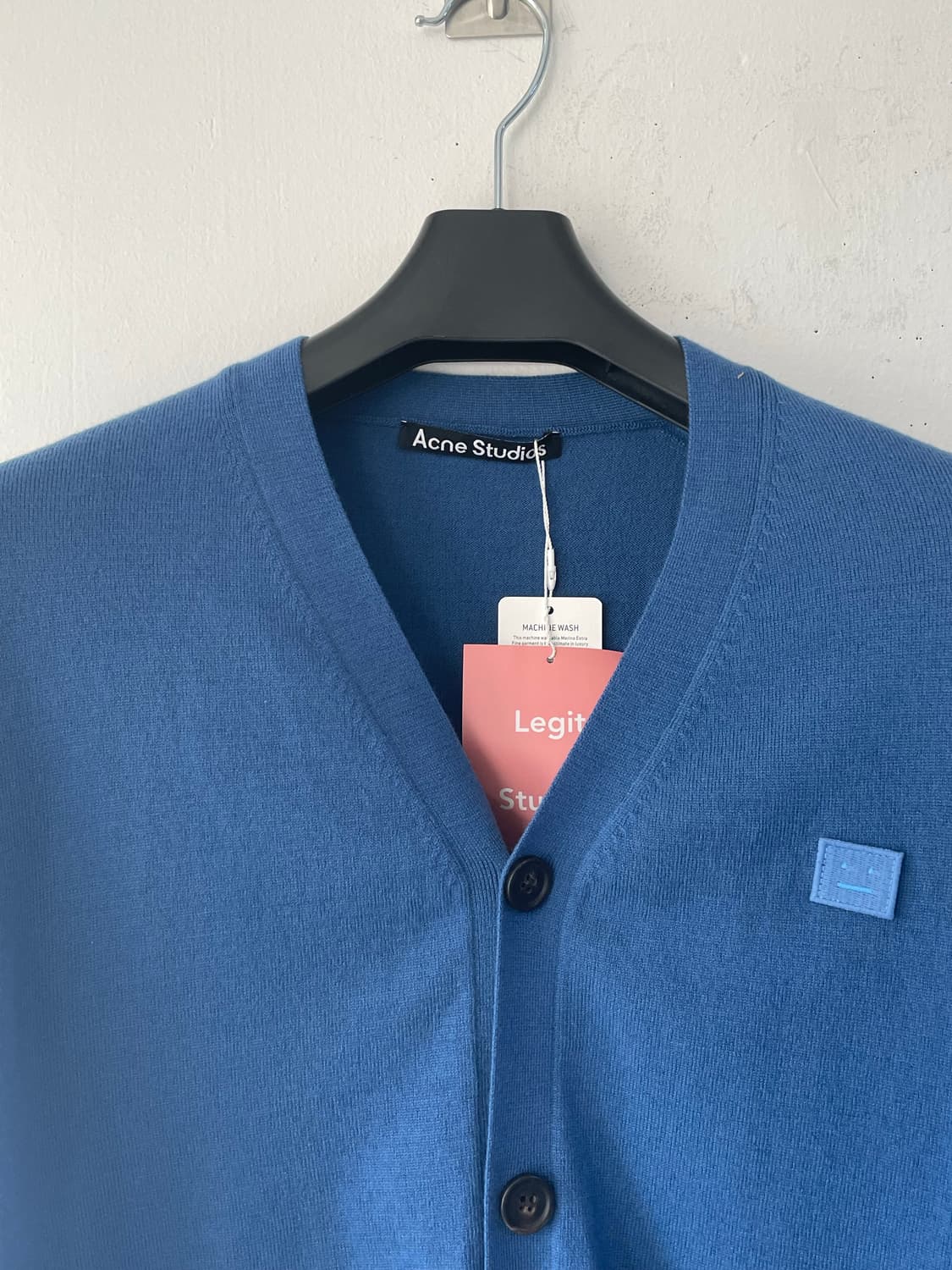 아크네 스튜디오 메리노울 페이스로고 니트 블루 새상품 상품이미지2