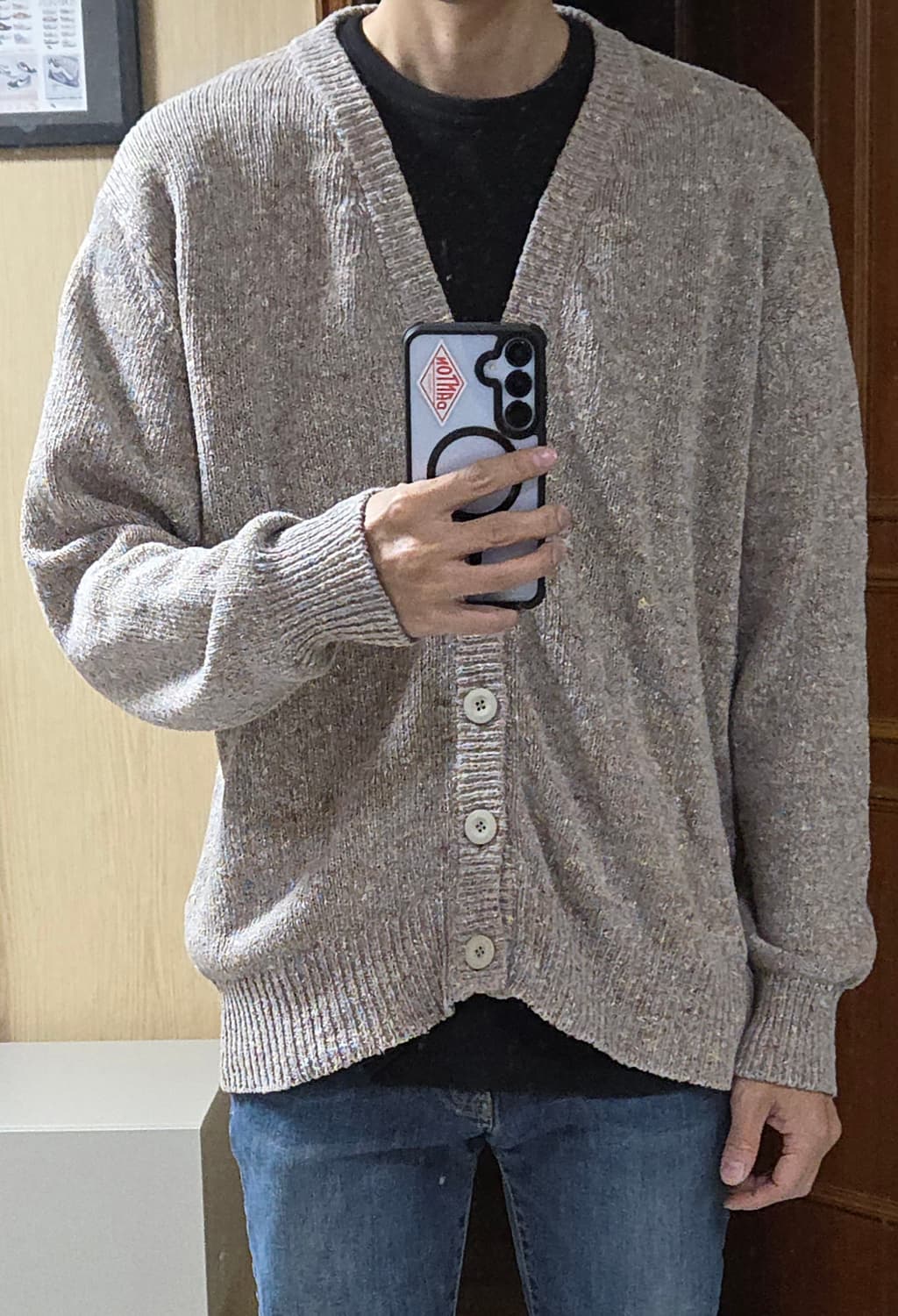 (착샷) 하울린 크리스탈 가디건 카멜 믹스 상품이미지7