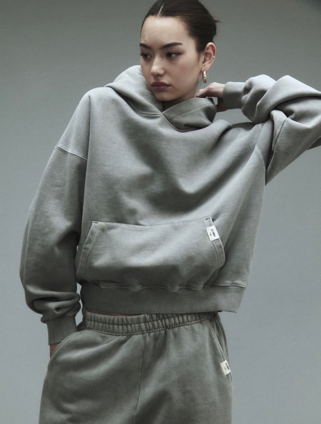 글로니 클래식 CLASSIC WASHED BOXY HOODIE 그레이 상품이미지1