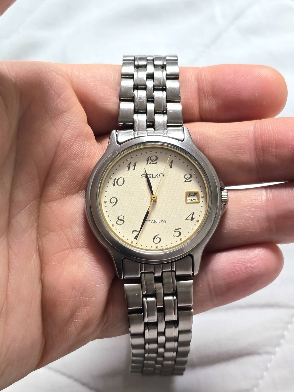 세이코 90's 7N42-8A60 티타늄 크림다이얼 브레게 인덱스 상품이미지2