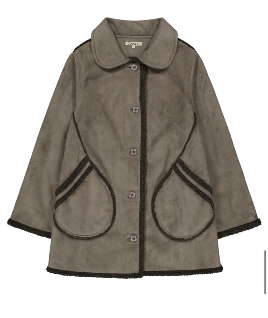 코이세이오 라운드 카라 스웨이드 자켓 브라운 2사이즈 상품이미지1