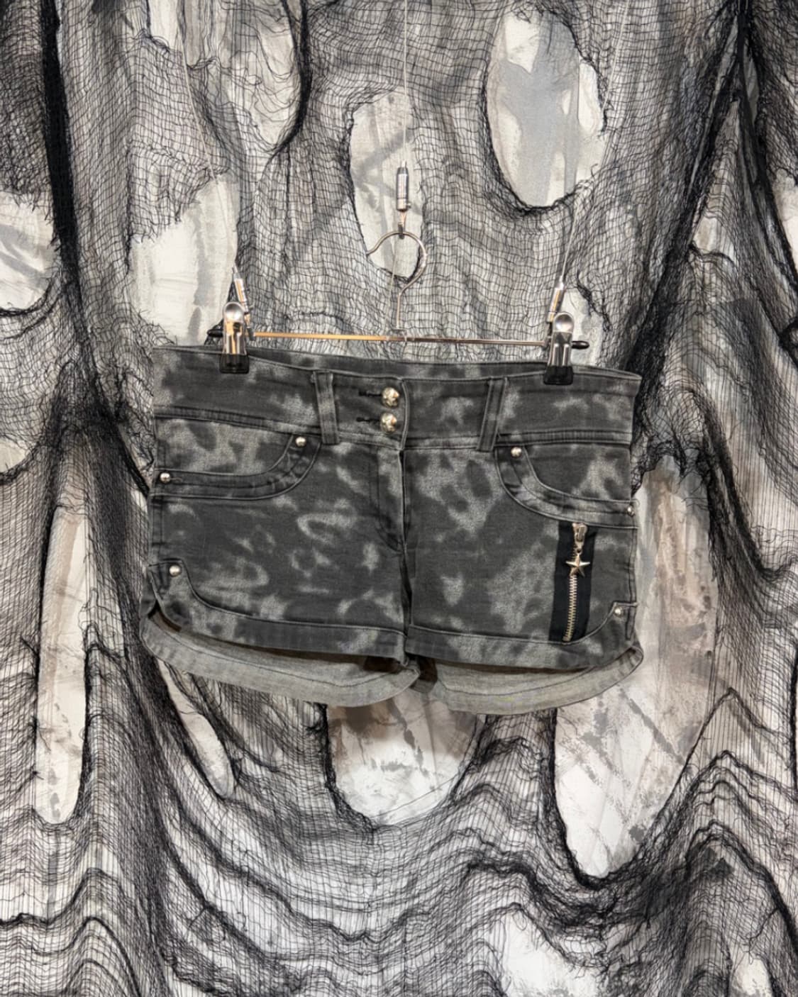 Y2K tiedye star zipper detail short pant 상품이미지2