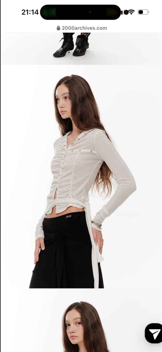 새상품) 2000아카이브스 레나 셔링 탑  상품이미지1