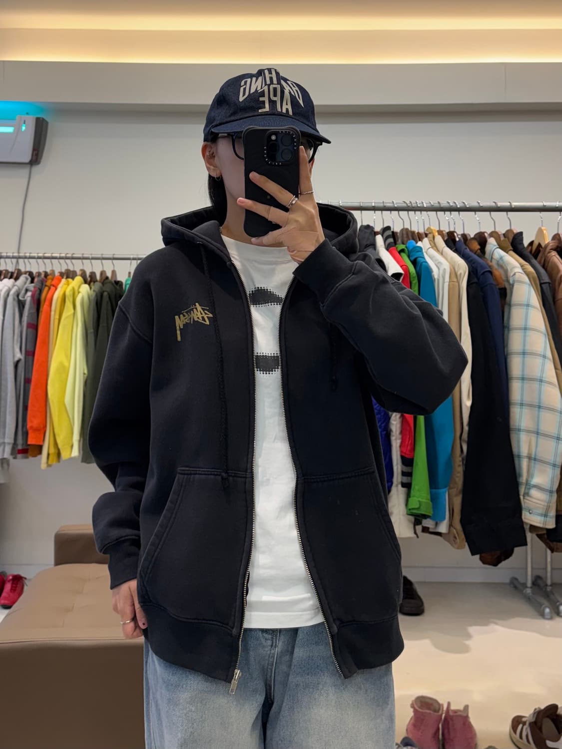 스투시 골드 그래픽 후드집업 상품이미지8