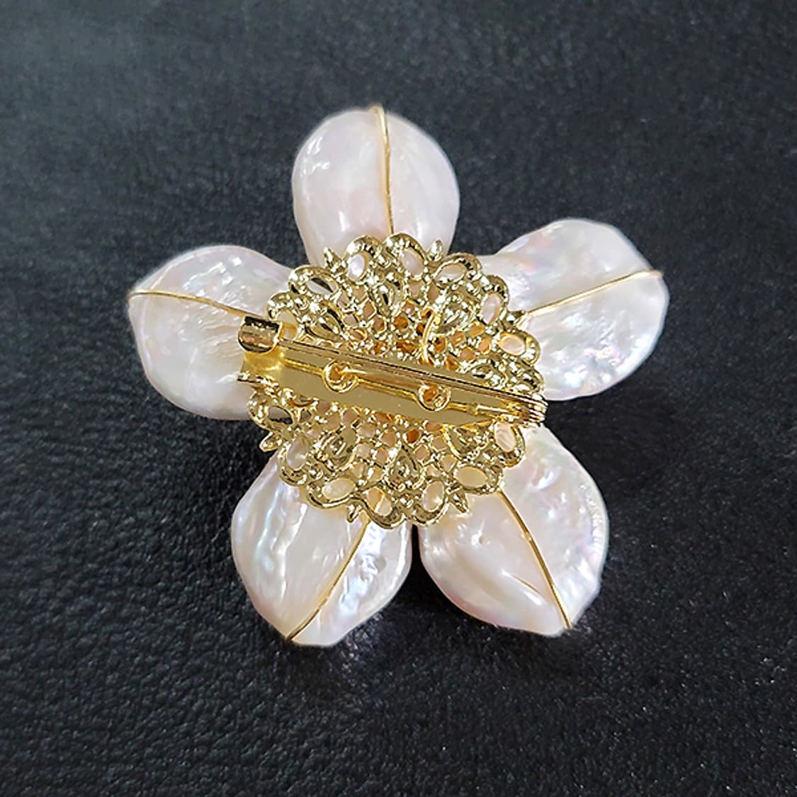 Serafina 브로치 남자 여자 엔틱 빈티지 명품 자연 빛 꽃 자개 상품이미지5