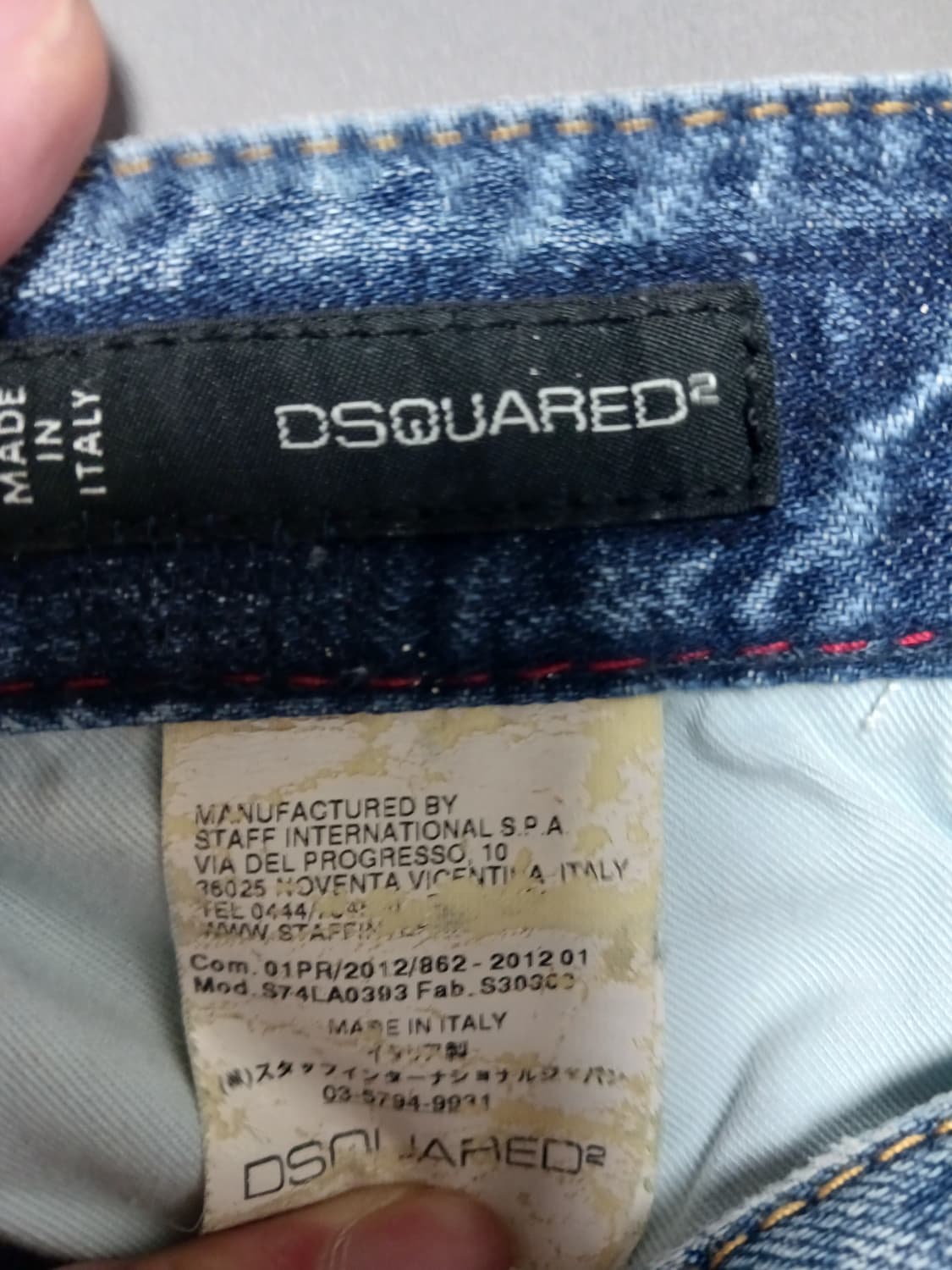 [30] 정품 디스퀘어드2 옐로우페인티드 레드스트랩 슬림진 청바지 상품이미지10