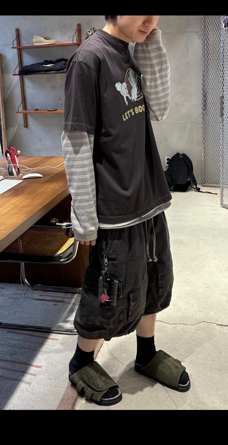 (3) 폴리테루 스트라이프 롱슬리브 에크루 상품이미지1