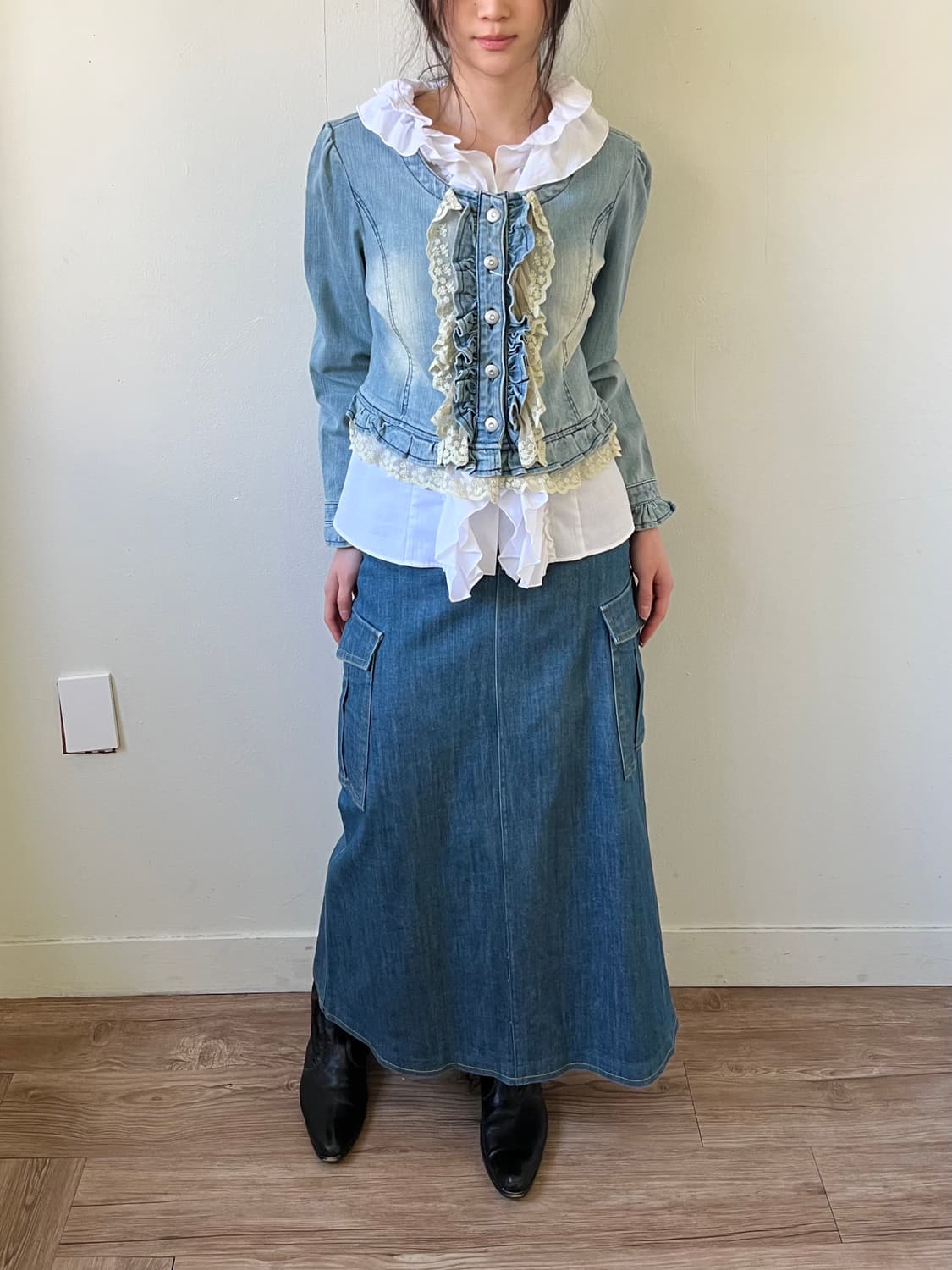 GM CIRCLE 프릴 데님 자켓 상품이미지6