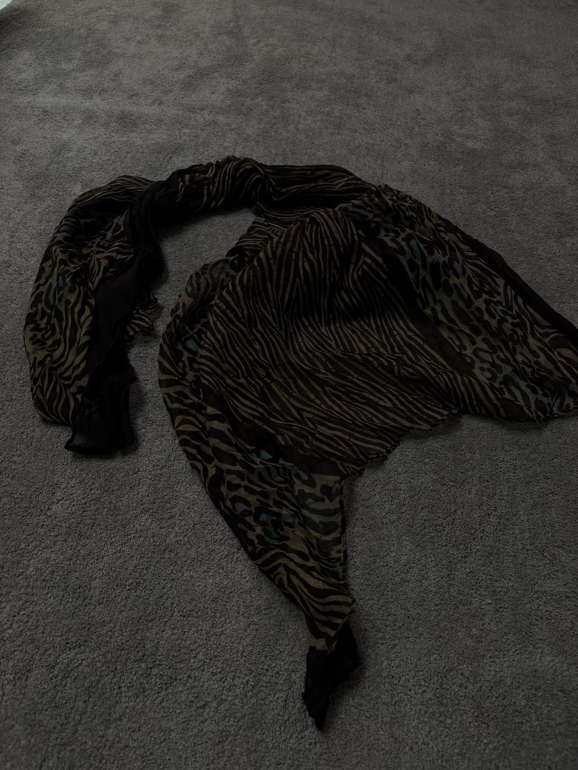 Vintage v-kei punk mood leopard scarf 상품이미지2