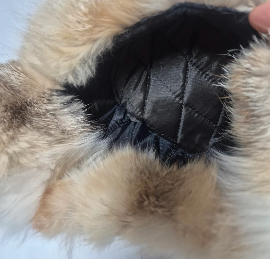 Y2k 스웨이드 여우털모자 상품이미지3