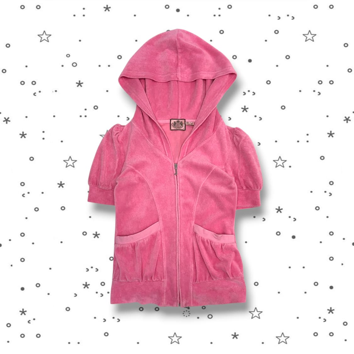 F Juicy Couture 쥬시 핑크 테리 반팔 후드집업 상품이미지2