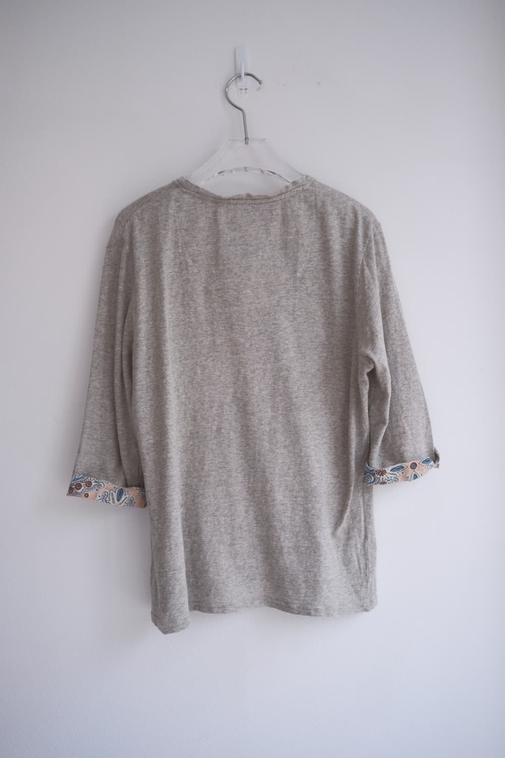 Paisley lining Henley neck top 상품이미지8