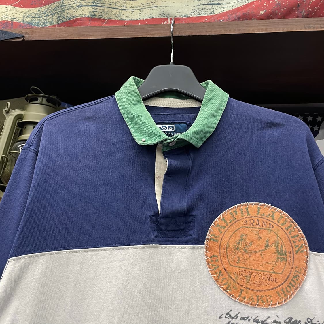 Rare! 폴로 랄프로렌 헤비 코튼 페인팅 클래식 프레피 럭비티 셔츠  상품이미지3