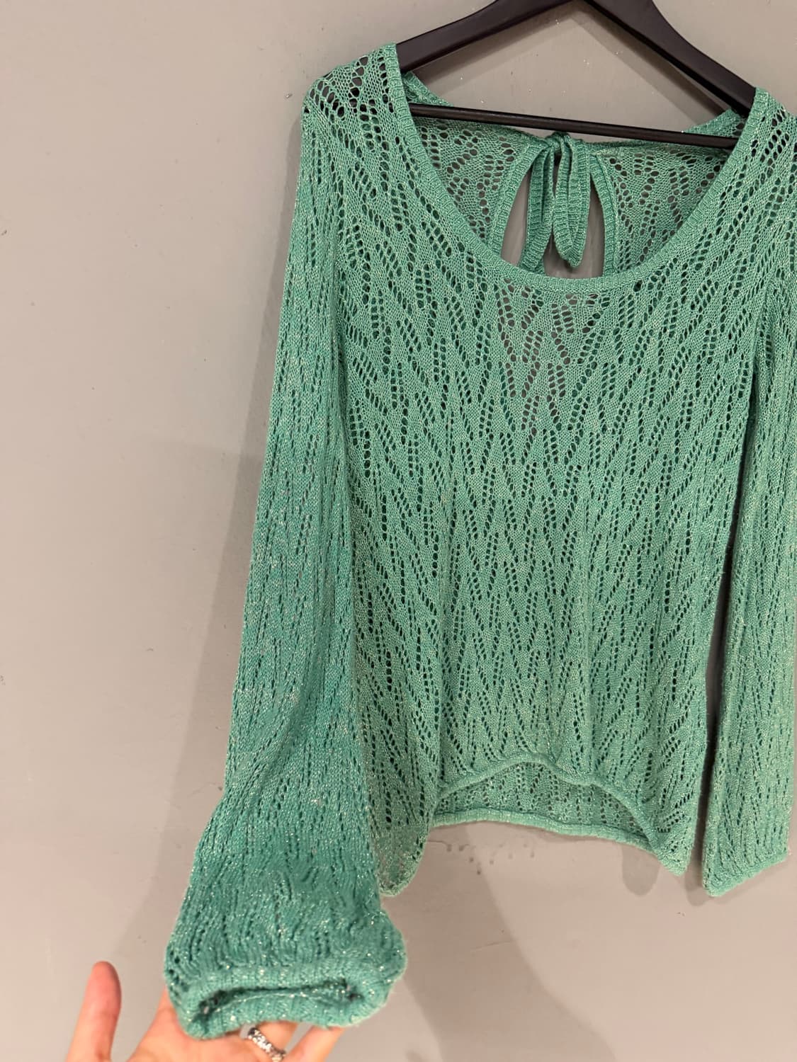 Mint punching detail summer knit top 상품이미지8
