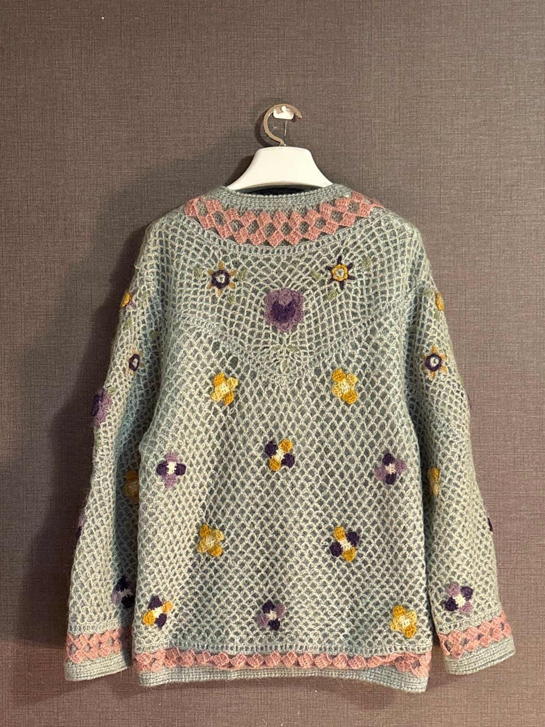 크로셰 꽃무늬 니트 가디건 Japan 상품이미지2