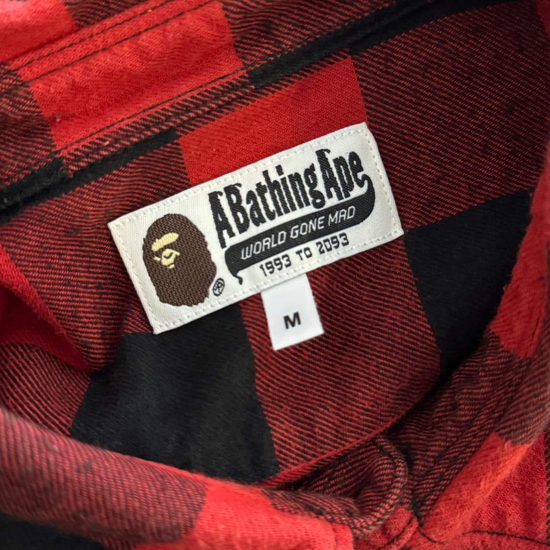 베이프 타이거 체크 플란넬 셔츠 M 상품이미지6